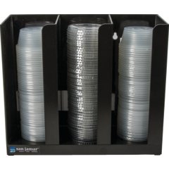 PCL3ADJ Portion Cup & Lid Organizer - Adjustable  - Black