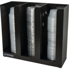 PCL3ADJ Portion Cup & Lid Organizer - Adjustable  - Black