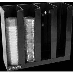 PCL3ADJ Portion Cup & Lid Organizer - Adjustable  - Black