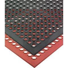 KM1100 EZ-Mats Light Duty 3' x 5' x 1/2" Black - Bevelled  - Black