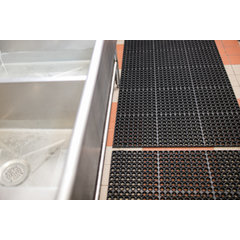 KM2100 Tuf-Mats Medium Duty 3' x 5' x 3/4" - Black  - Black