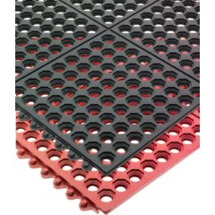 KM1140B EZ-Mats Light Duty 3' x 3' x 1/2" Black - Bagged  - Black