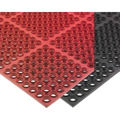 KM2100 Tuf-Mats Medium Duty 3' x 5' x 3/4" - Black  - Black