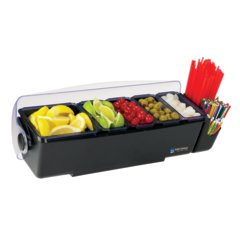 BD4005E Dome® Garnish Center - 8 Pint - 5 Tray  - Black