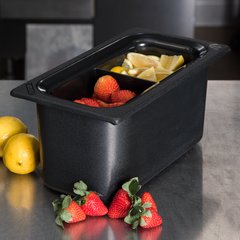 CM110303 Coldmaster® Food Pan with Divider 1/3 Size - Black