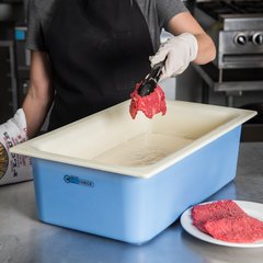 CM1100C1402 Coldmaster® CoolCheck® Full-Size Food Pan 15 qt - White/Blue