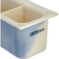 CM1103C1402 Coldmaster® CoolCheck® Third-Size Divided Food Pan 3.4 qt - White/Blue