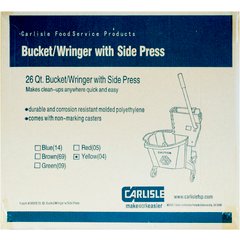 3690804 Commercial Mop Bucket with Side-Press Wringer 26 Quart - Yellow