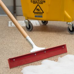 4007500 Flo-Pac® Straight Red Gum Rubber Floor Squeegee With Heavy Duty Steel Frame 18" - Red