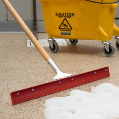 4007600 Flo-Pac® Straight Red Gum Rubber Floor Squeegee With Heavy Duty Steel Frame 24" - Red