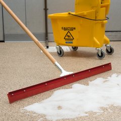 4007700 Flo-Pac® Straight Red Gum Rubber Floor Squeegee With Heavy Duty Steel Frame 36" - Red