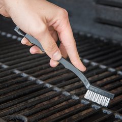 4067500 Flo-Pac® Utility Brush with Crimped Stainless Steel Bristles 7" Long - Black