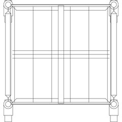 DX1173X50 Dinex® Drying and Storage Cart (Holds 50 Domes or 100 Bases) 19.50" x 20.25" x 73" - Stainless Steel