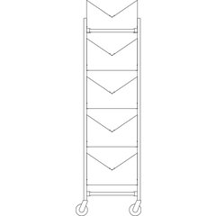 DX1173X50 Dinex® Drying and Storage Cart (Holds 50 Domes or 100 Bases) 19.50" x 20.25" x 73" - Stainless Steel