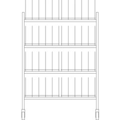 DX1173X80 Dinex® Drying and Storage Cart (Holds 80 Domes or 160 Bases) 40" x 20.25" x 59" - Stainless Steel