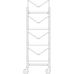 DX1173X80 Dinex® Drying and Storage Cart (Holds 80 Domes or 160 Bases) 40" x 20.25" x 59" - Stainless Steel