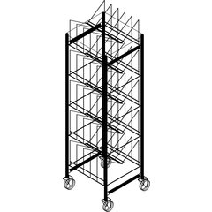 DX1173X50 Dinex® Drying and Storage Cart (Holds 50 Domes or 100 Bases) 19.50" x 20.25" x 73" - Stainless Steel