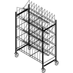 DX1173X80 Dinex® Drying and Storage Cart (Holds 80 Domes or 160 Bases) 40" x 20.25" x 59" - Stainless Steel