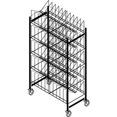 DX1173X100 Dinex® Drying and Storage Cart (Holds 100 Domes or 200 Bases) 40" x 20.25" x 73" - Stainless Steel