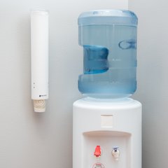 C4160WH Small Pull-Type Water Cup Dispenser w/ Flip Cap - White  - White