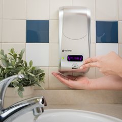 SH970SS Summit Rely® Hybrid Electronic Soap, Liquid & Lotion, 900 mL, Stainless Steel - Stainless Steel