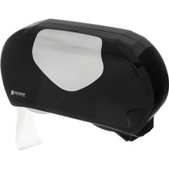R4070BKSS Summit Twin 9" Jumbo Bath Tissue Dispenser, 3.25" core, Black/Stainless Steel  - Stainless Steel