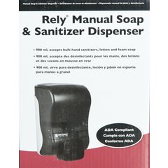 S900TBK Rely® Manual Soap & Sanitizer Dispenser, Liquid & Lotion, 900 mL, Black Pearl  - Black