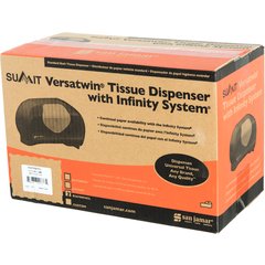 R3670WHCL Summit Versatwin® Dual Standard Roll Tissue Dispenser, White/Clear, 1.5" core