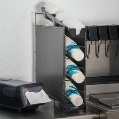 C8504WFD Cup & Lid Dispenser 4 Tier - Black