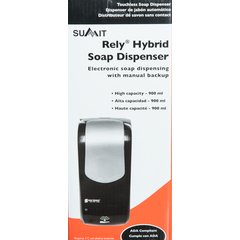 SHF970BKSS Summit Rely® Hybrid Electronic Soap, Foam, 900 mL, Black/Stainless Steel - Black - Stainless Steel