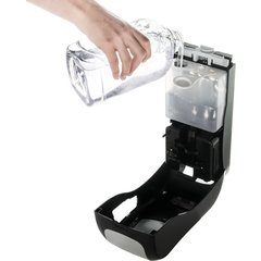 SH970BKSS Summit Rely® Hybrid Electronic Soap, Liquid & Lotion, 900 mL, Black/Stainless Steel - Stainless Steel