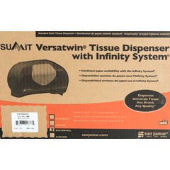 R3670WHCL Summit Versatwin® Dual Standard Roll Tissue Dispenser, White/Clear, 1.5" core