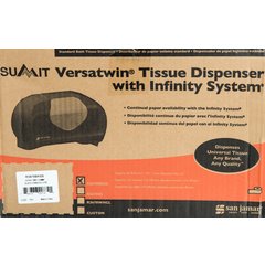 R3670BKSS Summit Versatwin® Dual Standard Roll Tissue Dispenser, Black/Stainless Steel, 1.5" core