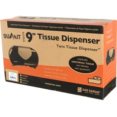 R4070SS Summit Twin 9" Jumbo Bath Tissue Dispenser, 3.25" core, Stainless Steel  - Stainless Steel