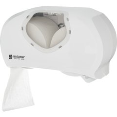 R3670WHCL Summit Versatwin® Dual Standard Roll Tissue Dispenser, White/Clear, 1.5" core