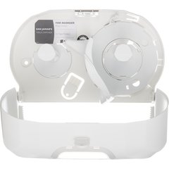 R3670WHCL Summit Versatwin® Dual Standard Roll Tissue Dispenser, White/Clear, 1.5" core