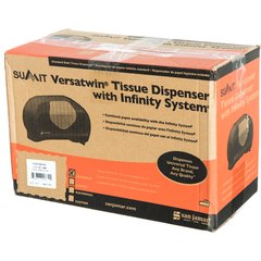 R3670BKSS Summit Versatwin® Dual Standard Roll Tissue Dispenser, Black/Stainless Steel, 1.5" core