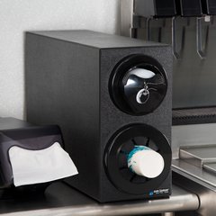 L22CS2951BK Sentry Beverage, Lid & Straw 3-Slot Dispenser Cabinet - Black  - Black