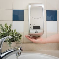 SH970SS Summit Rely® Hybrid Electronic Soap, Liquid & Lotion, 900 mL, Stainless Steel - Stainless Steel