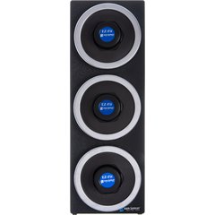 C2903 EZ-Fit 3-Slot Vetrtical Countertop Cup Dispenser Cabinet with Metal Trim Ring 8 - 46 oz - Black  - Chrome