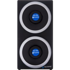 C2902 EZ-Fit 2-Slot Vetrtical Countertop Cup Dispenser Cabinet with Metal Trim Ring 8 - 46 oz - Black  - Chrome