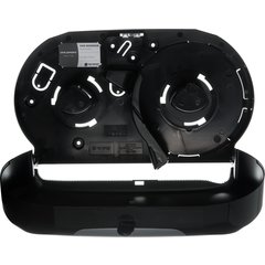 R4070BKSS Summit Twin 9" Jumbo Bath Tissue Dispenser, 3.25" core, Black/Stainless Steel  - Stainless Steel