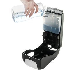 SHF970BKSS Summit Rely® Hybrid Electronic Soap, Foam, 900 mL, Black/Stainless Steel - Black - Stainless Steel