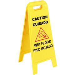 3690000 Wet Floor Sign (English/Spanish) 25" - Yellow