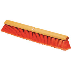 4501424 Flagged Bristle Hardwood Push Broom Head (Handle Sold Separately) 24" - Orange