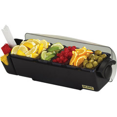 BD4005S Dome® Garnish Center - 8 Pint - 5 Tray  - Black