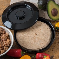 047503 Tortilla Server w/Lid 7-1/4" / 1-15/16" - Black