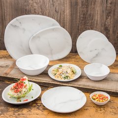 5310137 Ridge Melamine Coupe Plate 10" - Marble