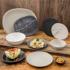 5310137 Ridge Melamine Coupe Plate 10" - Marble