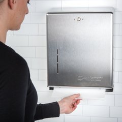 T1900SS Metal 500 Multifold/300 C-Fold Towel Dispenser, Stainless Steel - Stainless Steel